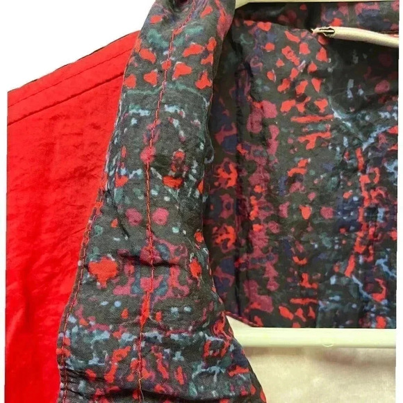 Vintage 90s Nike Windbreaker Jacket Memphis Pattern Red Zip Size Large - Picture 3 of 6